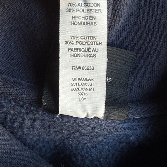 Sitka Gear Sweatshirt Mens 2XL Navy Blue Hoodie Pullover Logo Graphic Hunting - Picture 7 of 11